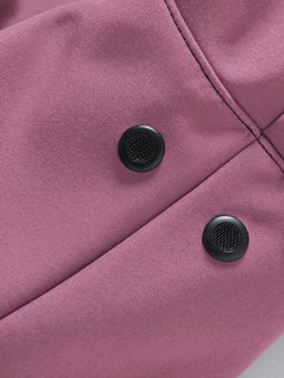 Ветровка женская софтшелл виндстоппер с капюшоном спортивная малинового цвета 9616_1M