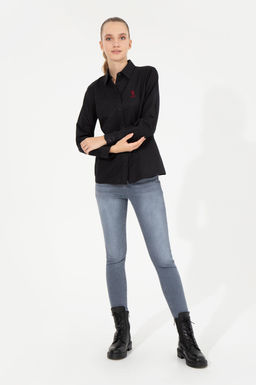 Женская черная рубашка с длинным рукавом Basic - U.s. polo assn фото 10