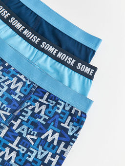 Bask?l? Pamuklu Erkek ?ocuk Boxer 3l? - Waikiki фото 2