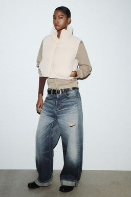 RUBBERISED QUILTED GILET - Zara фото 4