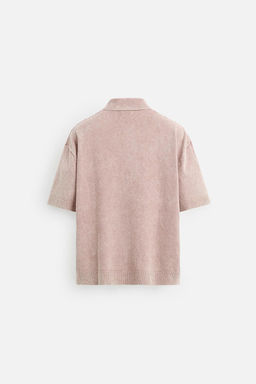 WASHED BOUCLE KNIT POLO SHIRT - Zara фото 8