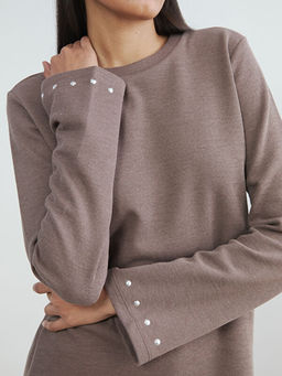 Bisiklet Yaka ?nci Detayl? Bluz