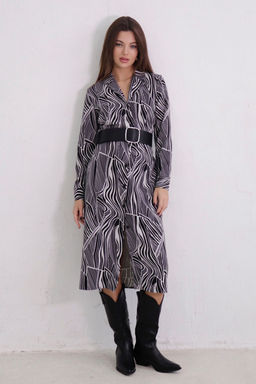 Платье-рубашка с английским воротником принт - Martichelli фото 72