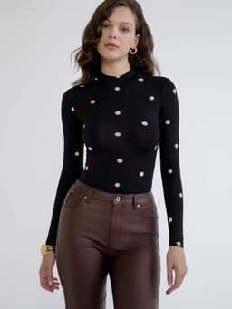 CONTE Боди из визкозы в крупный горошек LBD 2900 black-dots - Conte elegant фото 3