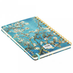 Блокнот для заметок 80 листов "Шедевры Ван Гога" 14,4х20,5см, в линейку, отрывные, обложка - цветной картон, на спирали, с резинкой, рисунок в ассортименте, ПП пакет 15,5х21х1,5см (Китай)