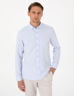 A__k Mavi Slim Fit Uzun Kollu G_mlek