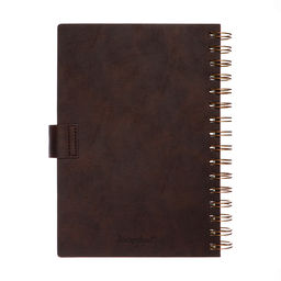 Ежедневник недатированный А5, 80 листов, в клетку, на гребне, обложка кожзам, с хлястиком, коричневый - Simaland фото 10