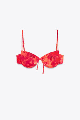 PRINTED UNDERWIRED BIKINI TOP - Zara фото 13