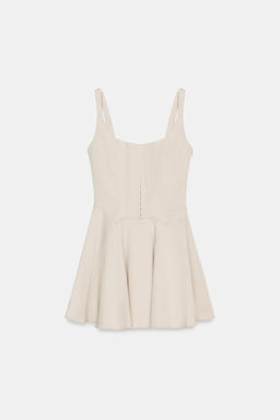 VESTIDO CORTO CORSETERO / Beige - Zara фото 4
