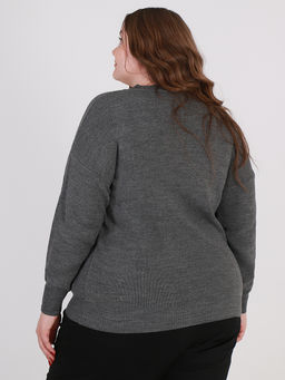 Пуловер серый женский оверсайз - Almond фото 2