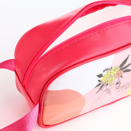 Косметичка на молнии для бассейна, с ручкой, с принтом Силуэт, малиновая - Simaland фото 3