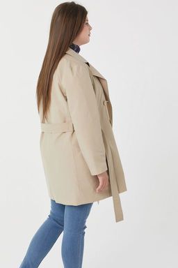 Плащ летний короткий большого размеры бежевый