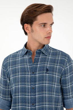 Мужская темно-синяя рубашка с длинным рукавом Неожиданная скидка в корзине - U.s. polo assn фото 2