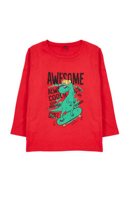 Lacivert Erkek Cocuk Hayvan Desenli Bisiklet Yaka Pamuklu Orme T-Shirt TKDAW25TS00009 - Trendyolmilla фото 2