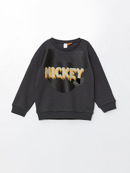 Mickey Mouse Bask?l? Erkek ?ocuk Sweatshirt ve E?ofman Alt? 2li