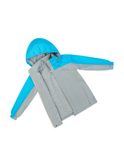 Ветровка детская светло-серая/бирюза 20-019/1 (110-116, 60)
