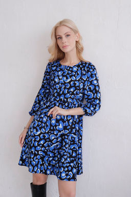 Платье чёрно-синее с присборенной юбкой - Martichelli фото 5