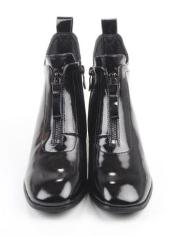 01-M43-17 BLACK Ботинки демисезонные женские (натуральная кожа)