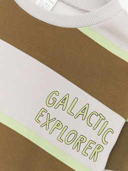 Bisiklet Yaka Uzun Kollu ?izgili Erkek Bebek Sweatshirt - Waikiki фото 3