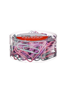 Цена за 3 шт. Скрепки 28 мм пастель в пластиковой тубе 100 штук