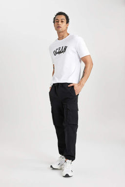 Брюки из габардина Regular Cargo Jogger с карманами-карго - Defacto фото 4