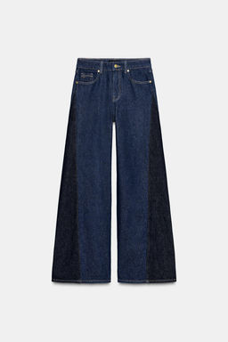 Z1975 WIDE-LEG HIGH-WAIST JEANS WITH COMBINED FABRIC - Zara фото 6