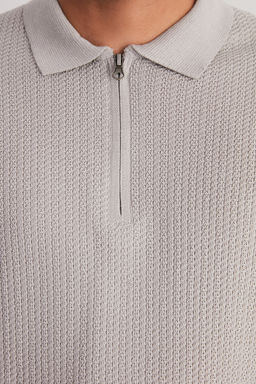 TRENDYOL MAN Tas Regular Fit Ajurlu Fermuarl? Triko Polo Yaka T-Shirt TMNSS24PO00001 - Trendyolmilla фото 5
