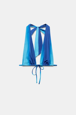 TOP BIKINI TRIANGULAR ESTAMPADO / Azul - Zara фото 2