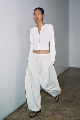 CHAQUETA PUNTO CREMALLERAS / Blanco
