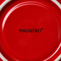 Кофейная пара фарфоровая Magistro Coffee time, 2 предмета: чашка 80 мл, блюдце d=11,5 см, цвет красный  фото 8