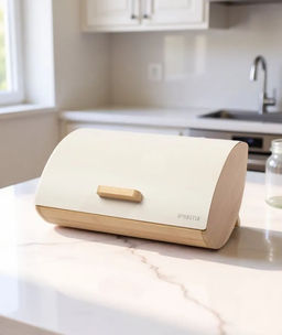 Хлебница 30,5x24,5x16 молочный сталь/бамбук