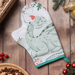 Варежка-прихватка Доляна Сказочный дракон 20х28 см, 35% хл, 65% пэ, ватин 250 г/м2