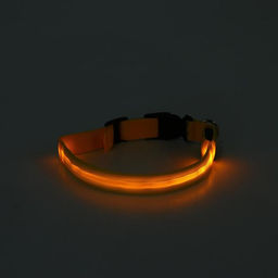 Ошейник с подсветкой размер XL,ОШ 52-60 х 2,5 см, 3 режима свечения жёлтый - Пижон фото 6