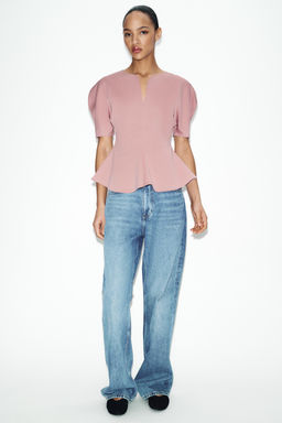 CAMISETA PEPLUM SOFT / Rosa