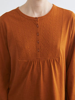 Bisiklet Yaka Nak??l? Bluz