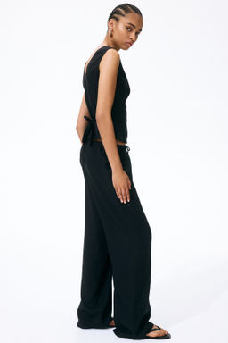 Pantal?n en mezcla de lino con cord?n de ajuste - H&m фото 6