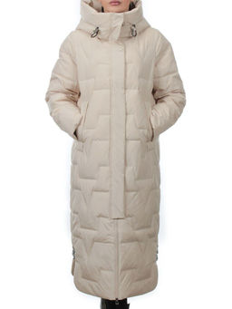 H268 LT. BEIGE Пальто зимнее женское (170 гр. холлофайбер)