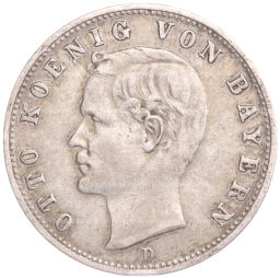 2 марки 1908 года D Германия (Бавария)