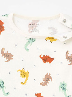 Bisiklet Yaka Uzun Kollu Bask?l? Erkek Bebek ??t??tl? Body - Waikiki фото 3