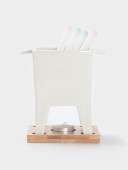 Набор для фондю BellaTenero, 620 мл, 4 шпажки, фарфор, белый  фото 4