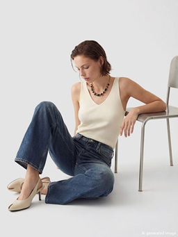 Wideleg Kad?n Jean Pantolon