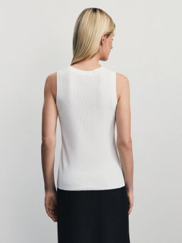 Майка из вискозы в рубчик / Zarina  фото 5