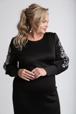 Платье VILENA 1043 черный+леопард  фото 22