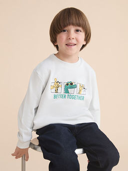 Hayvan Bask?l? Erkek ?ocuk Sweatshirt