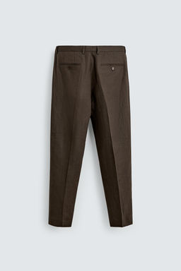 PANTAL?N TRAJE 100% LINO / Marr?n oscuro - Zara фото 6