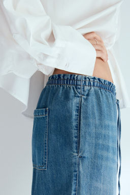 Pantal?n denim con cintura el?stica - H&m фото 8