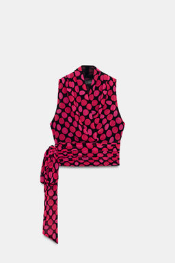TOP LUNARES LAZO / Negro / Fucsia