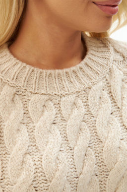 Женский свитер с косами оверсайз Happyfox