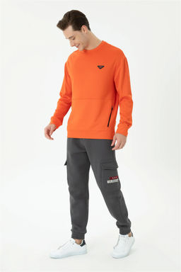 U. S. Polo Assn / Мужской оранжевый комфортный свитшот с круглым вырезом - U.s. polo assn фото 11