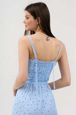 Платье Lenata 16501 голубой с рисунком